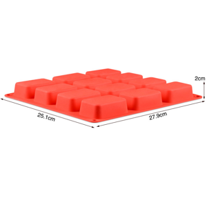 12連方形肥皂模具_方形糖模_布丁模